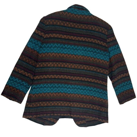 Vintage CASABLANCA Blue and Orange Patterned Blazer Fabric Striped Jacket Coat - Picture 5 of 9